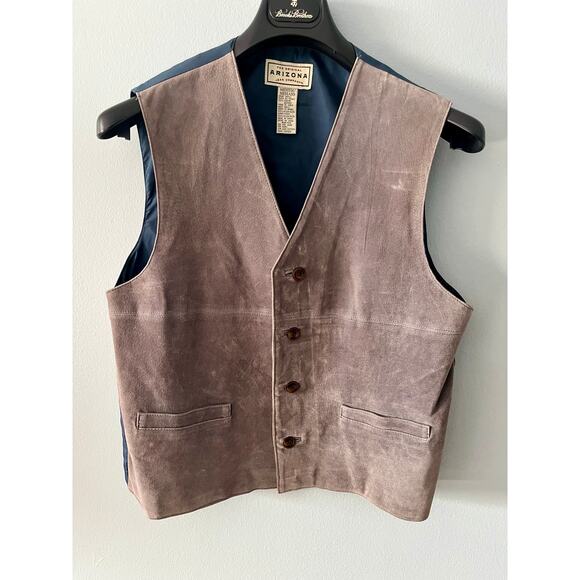 VTG men’s Arizona Suede Vest la nouvelle Renaissance blue/grey Medium - Picture 1 of 7
